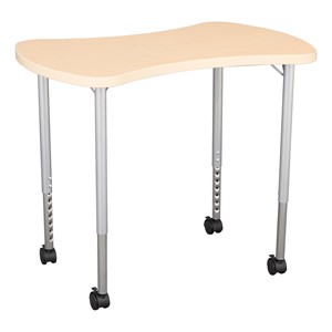 Bow-Tie Mobile Collaboration Table w/ Laminate Top - Maple