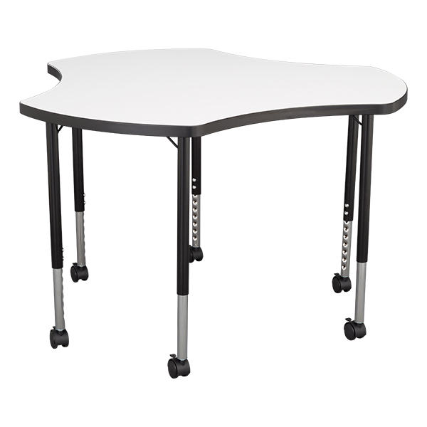Crescent & Cog Mobile Collaborative Table w/ Whiteboard Top Set - Cog