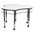 Crescent & Cog Mobile Collaborative Table w/ Whiteboard Top Set - Cog- Adjustability