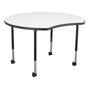 Crescent & Cog Mobile Collaborative Table w/ Whiteboard Top Set - Crescent