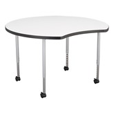 Structure Series Crescent Mobile Collaborative Table w/ Whiteboard Top