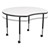 Crescent & Cog Mobile Collaborative Table w/ Whiteboard Top Set - Crescent - Adjustability