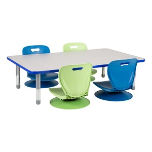 Shapes Series Swivel Floor Chair - Shown with Floor Table (Not included)
