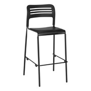 Wave Back Bar-Height Stacking Café Chair w/ Vinyl Seat