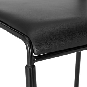 Wave Back Vinyl Seat Café Height Stack Chair - Seat - Detail