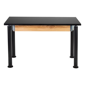 Adjustable-Height Science Lab Table w/ Black Legs & Chemical Resistant Top (24" W x 48" L)