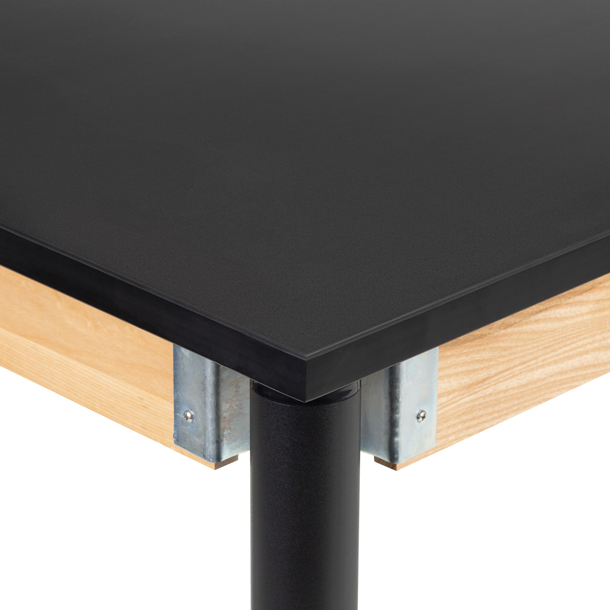 Adjustable-Height Science Lab Table w/ Chemical Resistant Top & Black Legs