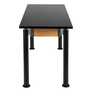 Adjustable-Height Science Lab Table w/ Black Legs & Chemical Resistant Top (24" W x 60" L)
