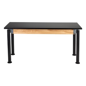 Adjustable-Height Science Lab Table w/ Black Legs & Chemical Resistant Top (24" W x 60" L)
