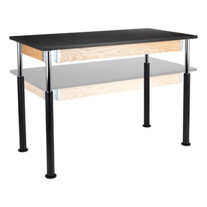 Adjustable-Height Science Table w/ Black Legs & Chemical Resistant Top (30" W x 60" L)