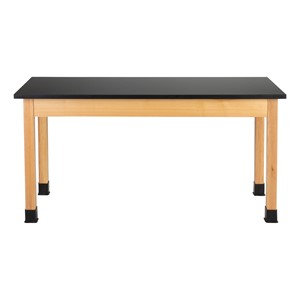 Science Lab Table w/ Chemical Resistance Top & Wood Legs