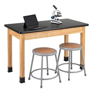 Science Lab Table w/ Wood Legs & High-Pressure Laminate Top (24" W x 48" L)