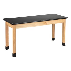 Science Lab Table w/ Wood Legs & High-Pressure Laminate Top (24" W x 60" L)