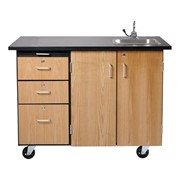 Mobile Science Cart with External Drawers & Pegboard