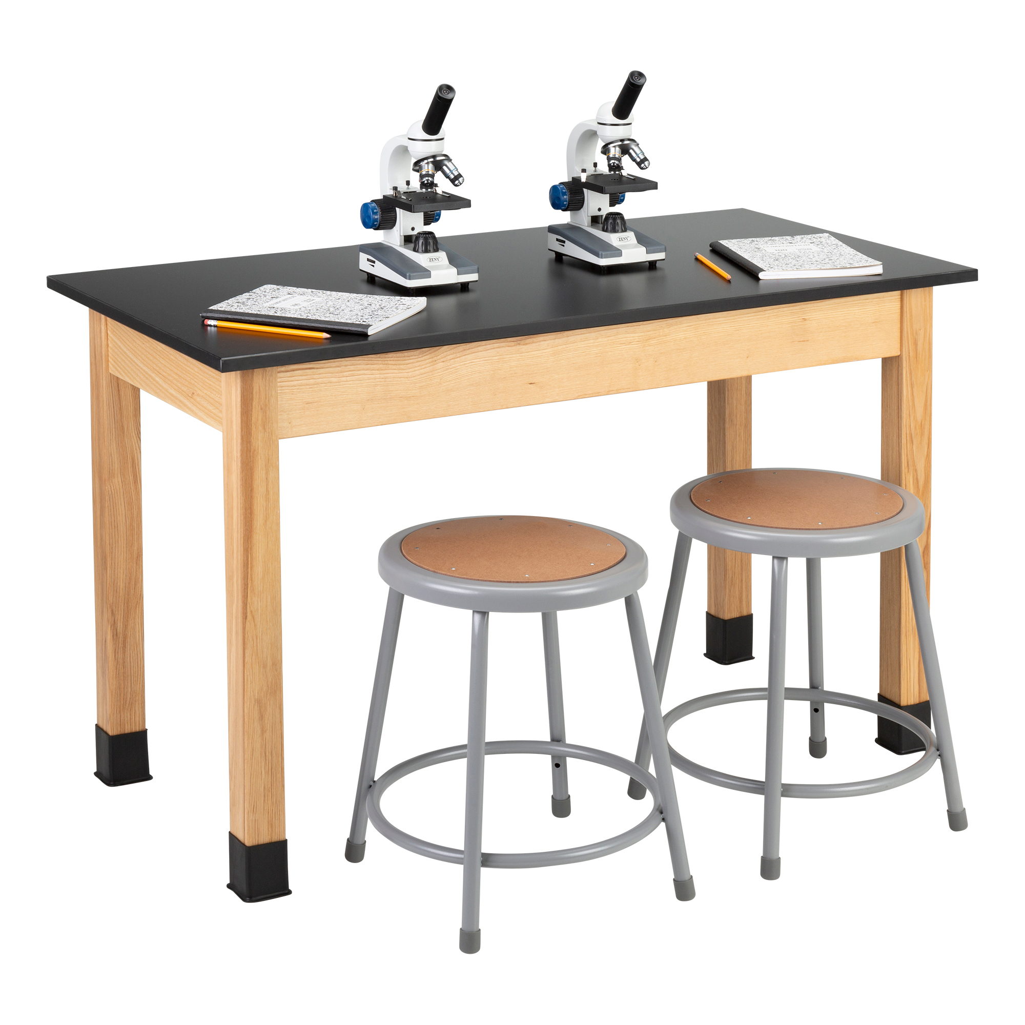Science Lab Table w/ Wood Legs & Phenolic Top (24" W x 48" L)