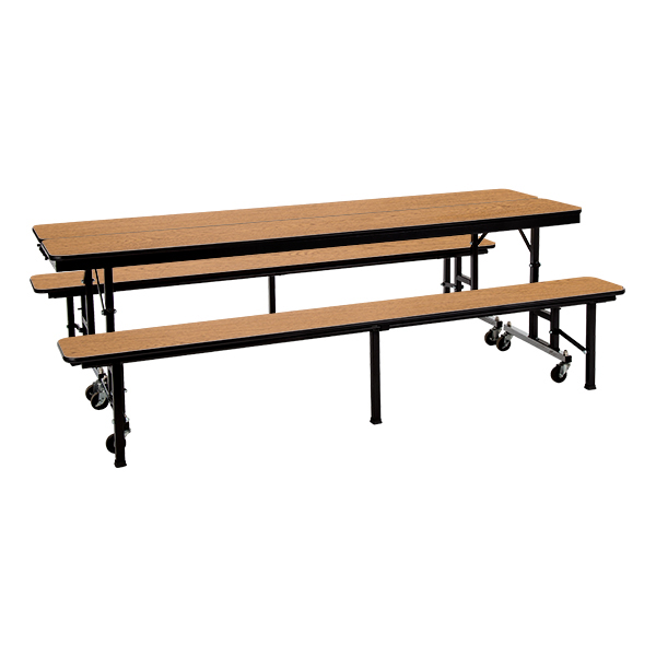 Mobile Convertible Bench Table w/ MDF Core & Protect Edge - Two Tables Shown