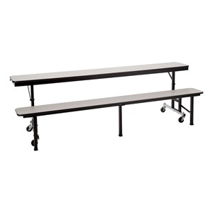 Mobile Convertible Bench Table (30" W x 7' L) - Blue