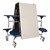 Mobile Stool Cafeteria Table - 8 Stools (30" W x 8' L) - Gray - Folded