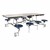 Mobile Stool Cafeteria Table - 8 Stools (30" W x 8' L) - Gray