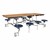 Mobile Stool Cafeteria Table w/ Plywood Core & Chrome Frame - 8 Stools (30" W x 8' L) - Oak