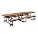 Mobile Bench Cafeteria Table w/ MDF Core, Protect Edge & Powder-Coat Frame (30" W x 10' L x 29" H)