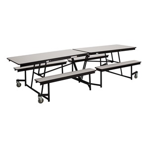 Mobile Bench Cafeteria Table w/ Particleboard Core and Powder Coat Frame (30" W x 12' L)