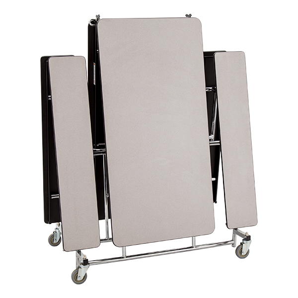 Mobile Bench Cafeteria Table w/ Particleboard Core - Folded