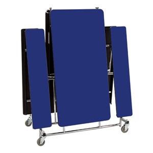Mobile Bench Cafeteria Table w/ Particleboard Core - Folded