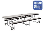 Mobile Bench Cafeteria Table w/ Particleboard Core - Quick Ship