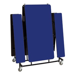 Mobile Bench Cafeteria Table w/ Particleboard Core and Powder Coat Frame (8' L) - Folded