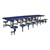 Mobile Stool Cafeteria Table w/ Particleboard Core & Powder-Coat Frame - 16 Stools (30" W x 12' L x 27" H)