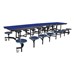 Mobile Stool Cafeteria Table w/ Particleboard Core & Powder-Coat Frame - 16 Stools (30" W x 12' L x 27" H)