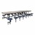 Mobile Stool Cafeteria Table w/ Plywood Core & Powder Coat Frame - 16 Stools (30" W x 12'L x 27" H) - Gray