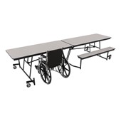 Wheelchair Accessible Mobile Bench Cafeteria Table