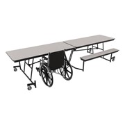 Wheelchair Accessible Mobile Bench Cafeteria Table