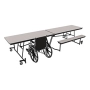 Wheelchair Accessible Mobile Bench Cafeteria Table