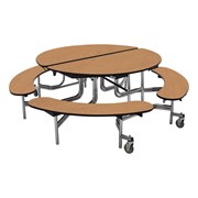 Round Mobile Bench Cafeteria Table