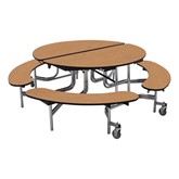 Round Mobile Bench Cafeteria Table