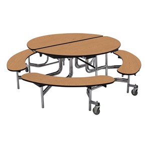 Round Mobile Bench Cafeteria Table
