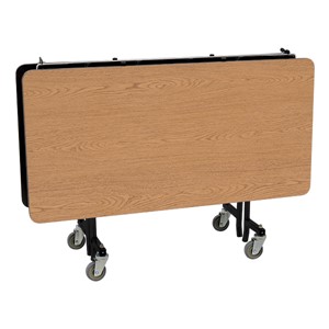 New Square Mobile School Cafeteria Table (60" W x 60" L) - Oak