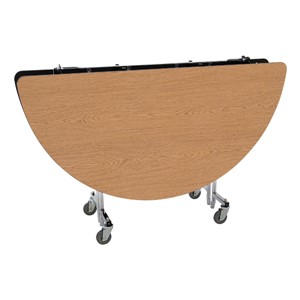 Round Mobile Cafeteria Table - Folded