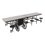 Wheelchair Accessible Mobile Stool Cafeteria Table