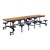 Mobile Stool Cafeteria Table - 12 Stools (30" W x 10' L) - Oak