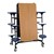 Mobile Stool Cafeteria Table w/ MDF Core, Protect Edge & Powder-Coat Frame - 12 Stools (30" W x 12' L x 29" H) - Folded