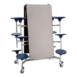 Mobile Stool Cafeteria Table w/ Particleboard Core - Folded