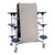 Mobile Stool Cafeteria Table - 12 Stools (30" W x 10' L) - Gray