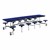 Mobile Stool Cafeteria Table w/ Plywood Core & Chrome Frame - 12 Stools (30" W x 12'L) - Blue