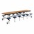 Mobile Stool Cafeteria Table w/ Plywood Core & Chrome Frame - 12 Stools (30" W x 12'L) - Oak
