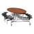 Elliptical Mobile Stool Cafeteria Table - 12 Stools  (72 1/2" W x 10' 1" L) - Cherry w/ Black Stools