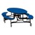 Elliptical Mobile Bench Cafeteria Table w/ Particleboard Core, Powder Coat Frame & Vinyl T-Mold Edge (72" W 10' 1" L) - Blue